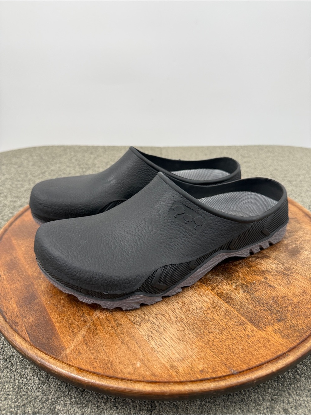 Gardenline Shoes Mens 9/10 Black Gray Rubber Slip-On Clog Mule Removable Insole